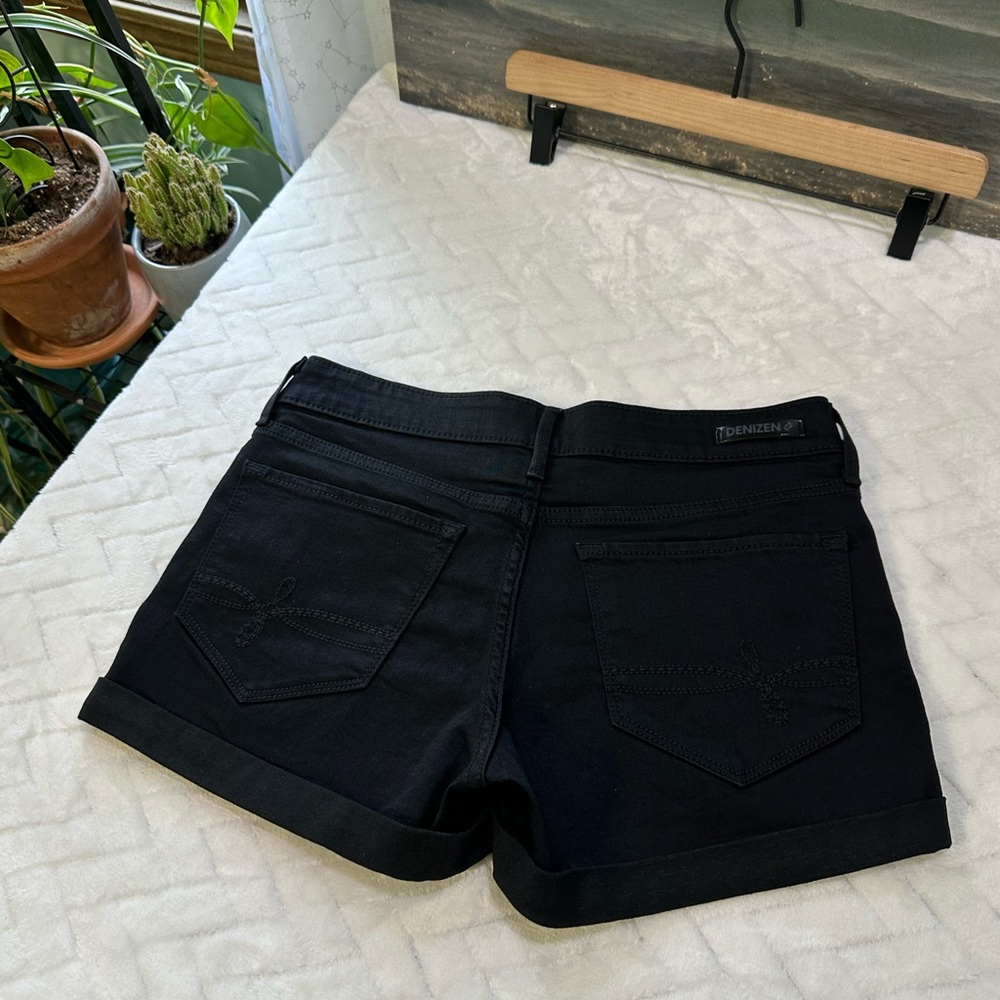 Nice $48 Denizen Levis Black Button Zip Stretch Jean Denim Shorts Womens 9 M - Picture 6 of 13